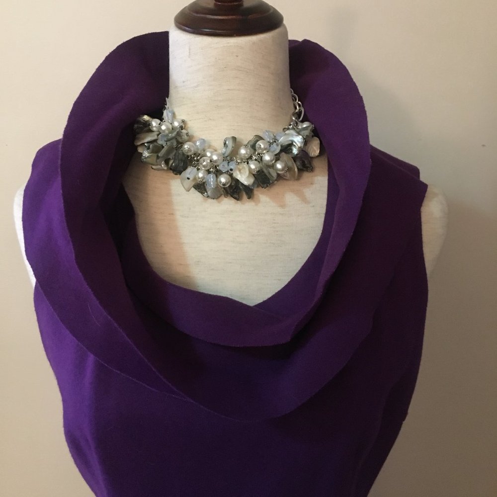 Roni Deep Purple Wool Dress - Picture 2 of 13